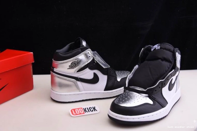 Rep LUCY HIGH WMNS CD0461-001 OG AIR SILVER JORDAN TOE 1 0722